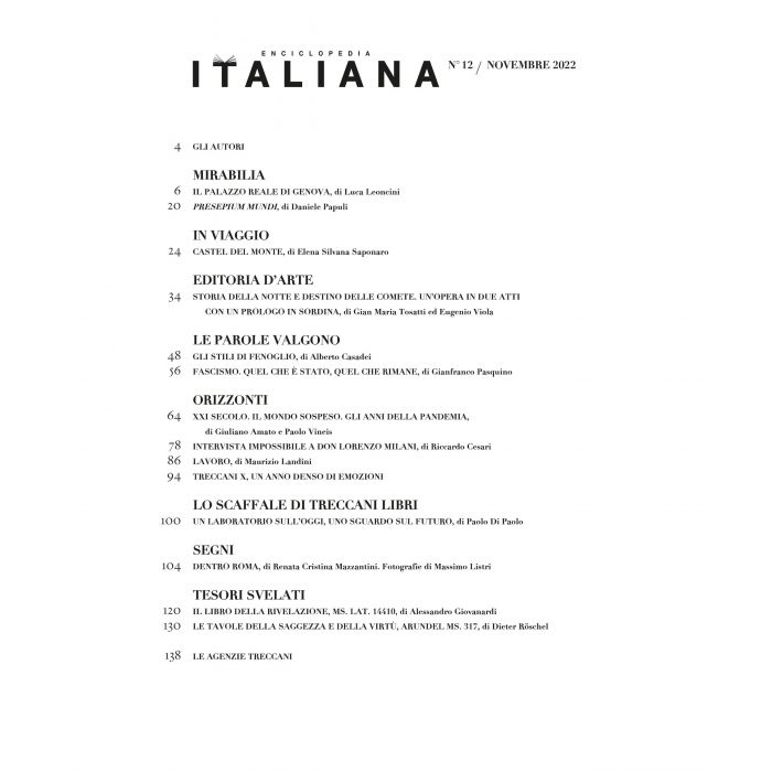 Rivista «Enciclopedia Italiana», n. 12/novembre 2022