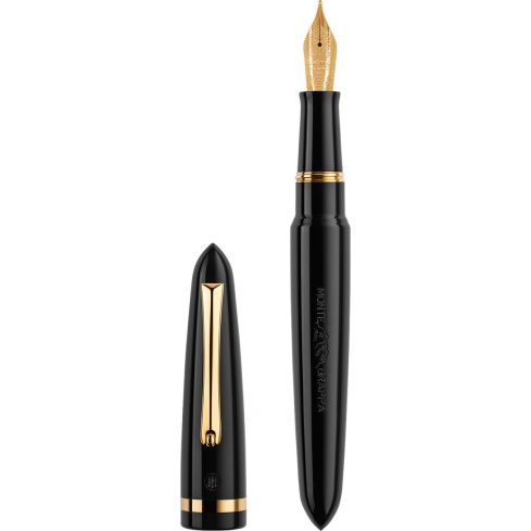 Venetia Fountain Pen, Black, 14K Gold nib 