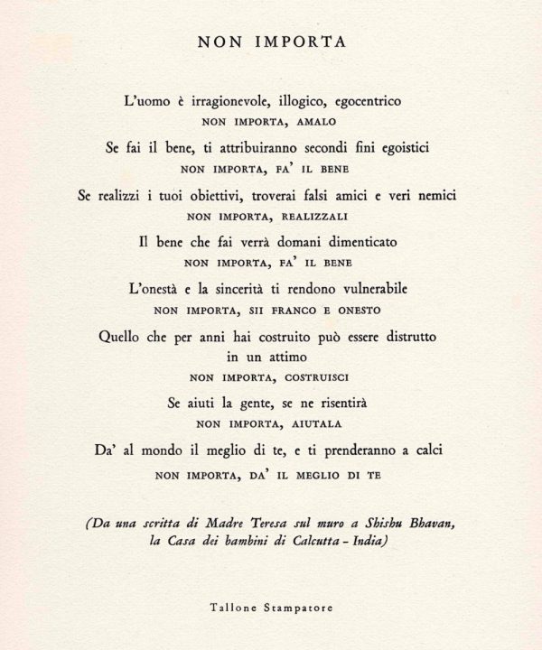 Non importa - Santa Teresa di Calcutta - immagine 2