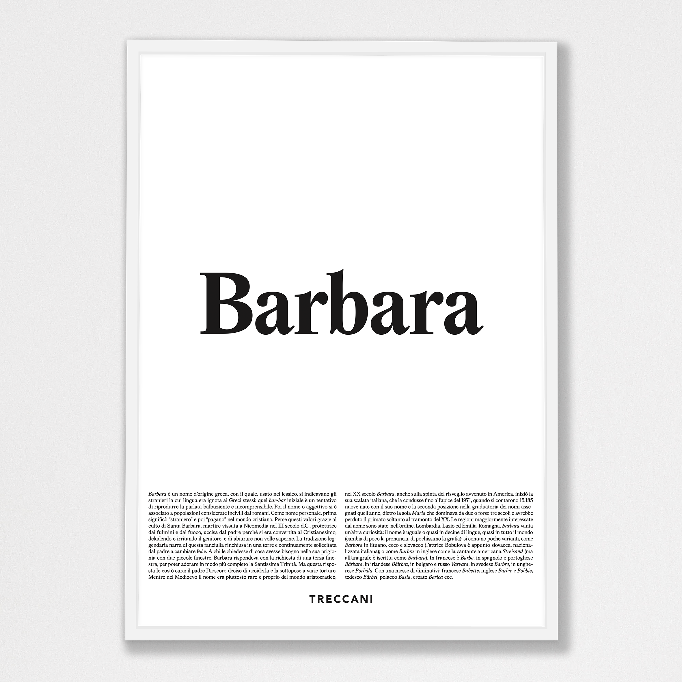 Brarba 50x70 bianco Poster - Barbara - immagine 1