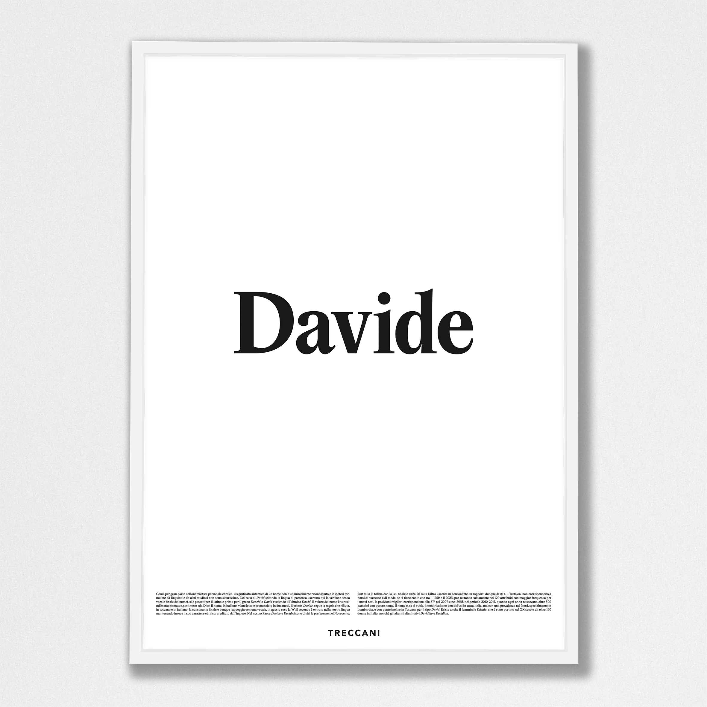 Davide 50x70 bianco Poster - Davide - immagine 1