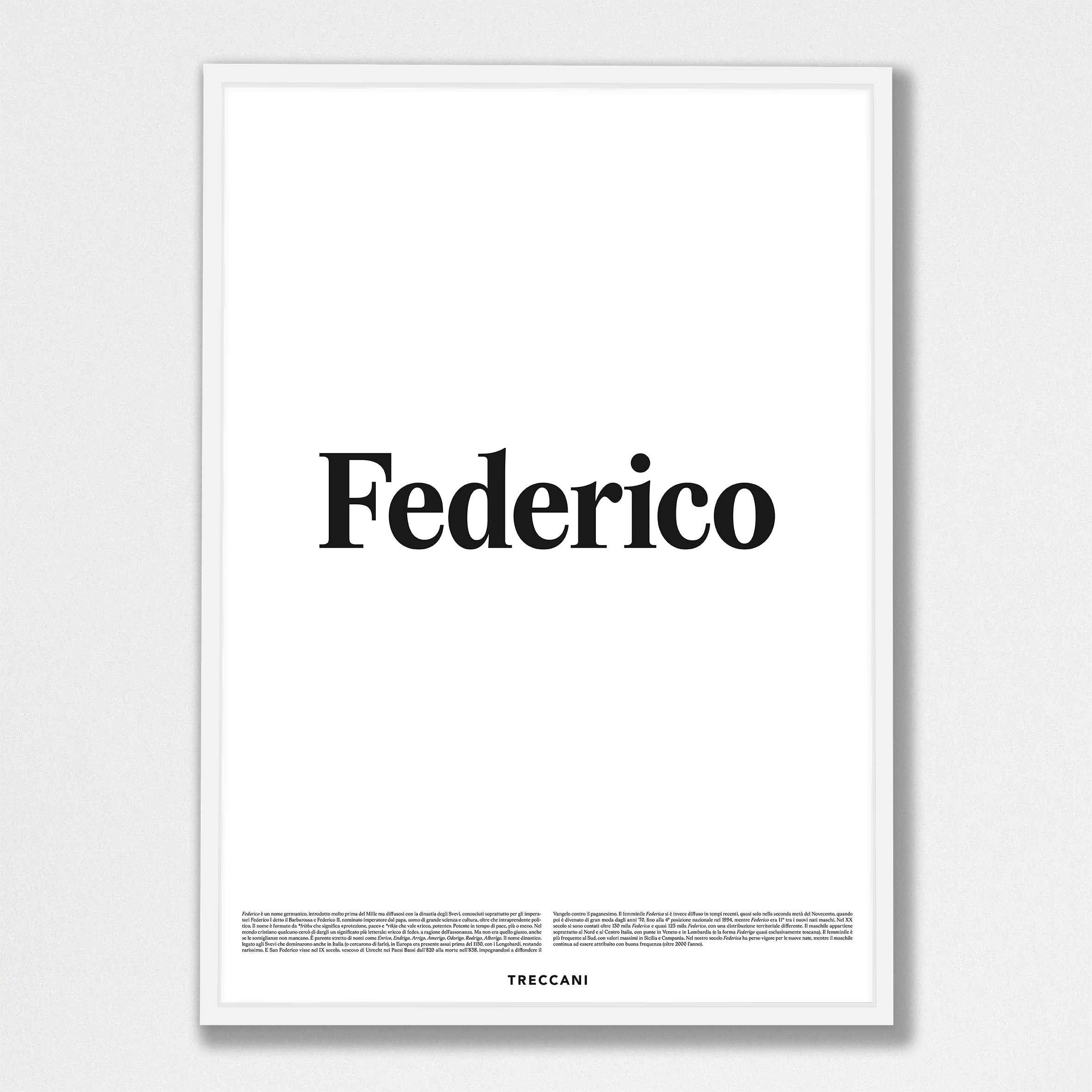 Federico 50x70 bianco Poster - Federico - immagine 1