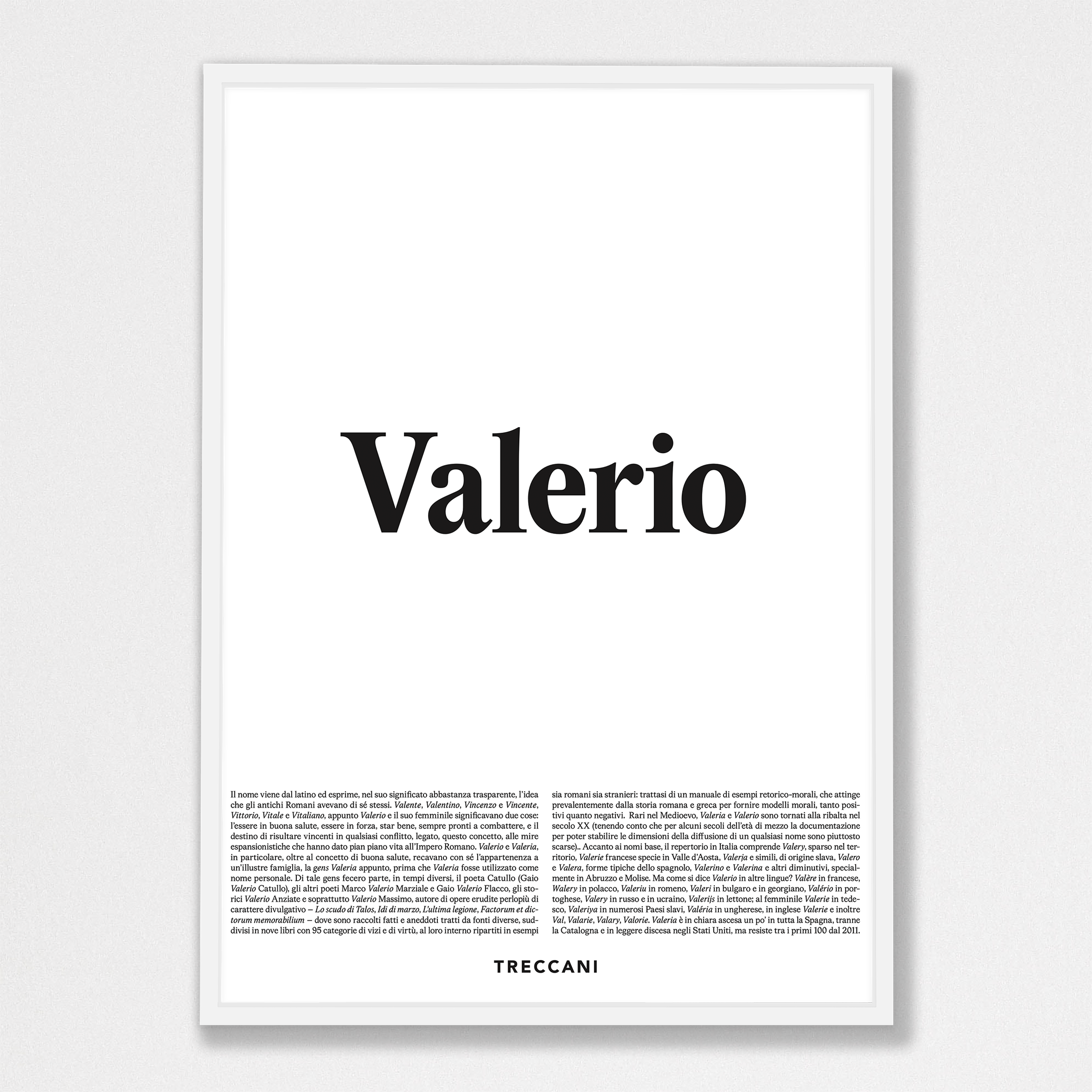 Vlaerio 50x70 bianco Poster - Valerio - immagine 1