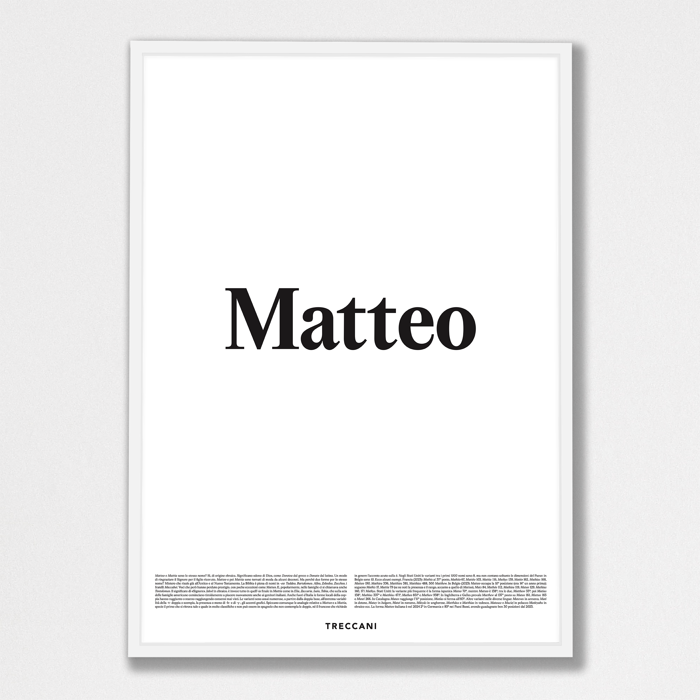 Matteo 50x70 bianco Poster - Matteo - immagine 1