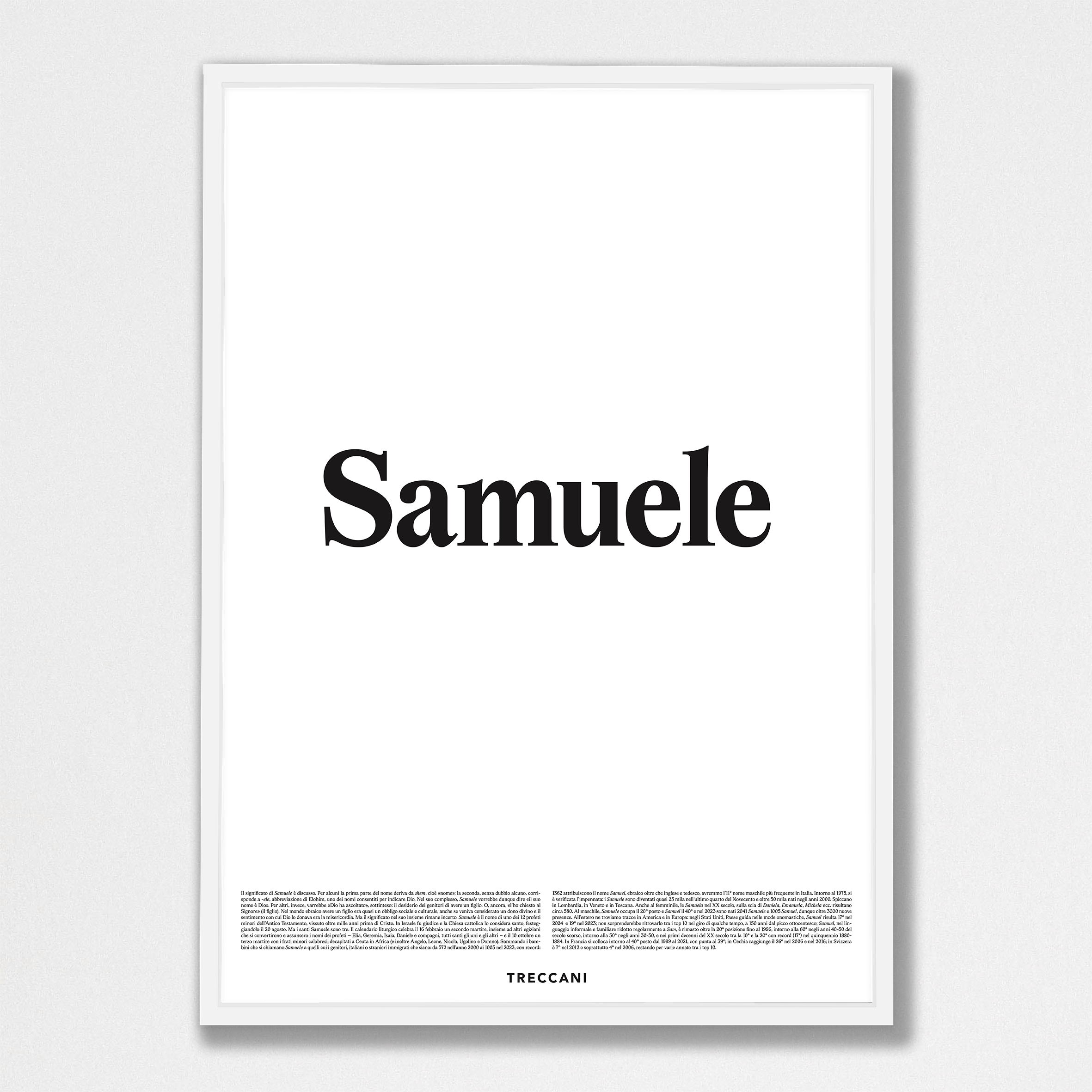 Samuele 50x70 bianco Poster - Samuele - immagine 1